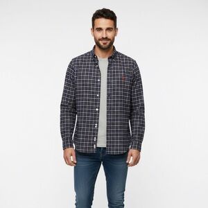 Ralph Lauren Men's Button Down Shirt Plaid 100% Cotton Blue Size XLT Classic Fit